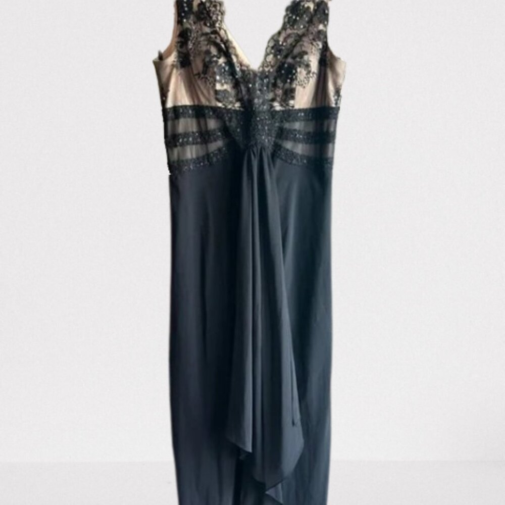 Marina Black Gown‎ with Top Lace Sequins Size 14. Pre-loved. Women's Fashion